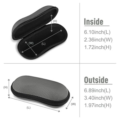 FINTIE Sunglasses Case, Hard EVA Shell Shockproof Sport Glasses Case with Metal Carabiner Travel Zipper Eyeglasses Holder - color: Dark Grey