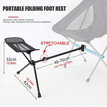Portable Camping Chair Foot Rest Lightweight Heavy Duty Folding Outdoor Picnic Beach Travel Fishing Backpacking,Durable 600D Thicken Oxford Cloth,Sturdy Aluminum Alloy Frame,with Carry Bag - color: Footrest