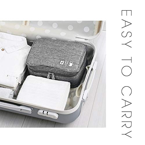 OrgaWise Electronics Organizer, Electronic Accessories Bag Travel Cable Organizer Three-Layer for iPad Mini, Kindle, Hard Drives, Cables, Chargers - color: Two layer-Grey