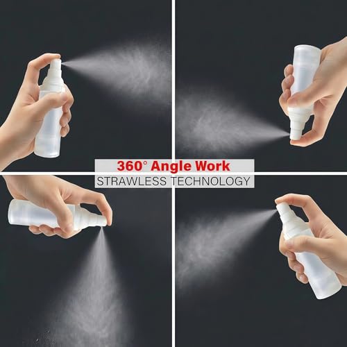 360° Angle Work - Small Spray Bottle | 1.7oz/50ml - Mini Spray Bottle - TSA Approved Travel Bottle | Portable Refillable Leak Proof | For Perfume Toner Hair spray Facial Moisturizing | 1.7oz/50ml-PK 3 - size: 1.7 fl oz (3 Count)