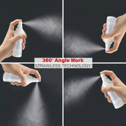 360° Angle Work - Small Spray Bottle | 1.7oz/50ml - Mini Spray Bottle - TSA Approved Travel Bottle | Portable Refillable Leak Proof | For Perfume Toner Hair spray Facial Moisturizing | 1.7oz/50ml-PK 2 - size: 1.7 fl oz (2 Count)