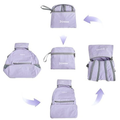 G4Free 20L Lightweight Packable Backpack Travel Hiking Daypack Foldable Backpack for Men Women(Light Purple) - color: Light Purple