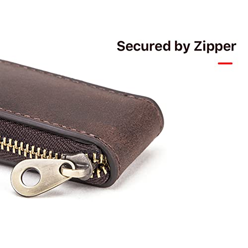 Hiram Watch Bracelet Storage Bag Case Leather, Portable Travel Jewelry Leather Pouch, Watch Storage Bag Case for Men and Women(Coffee)