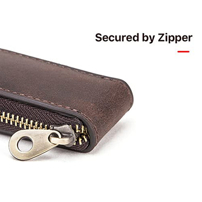 Hiram Watch Bracelet Storage Bag Case Leather, Portable Travel Jewelry Leather Pouch, Watch Storage Bag Case for Men and Women(Coffee)
