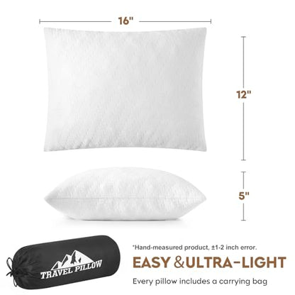 Small Shredded Memory Foam Pillow, Camping Pillow Travel Pillow - Compressible Medium Firm, Breathable Cover, Ideal Backpacking Hiking, Airplane and Car (Off-White, S) - color: Off-white, size: S-16 X 12 Inch