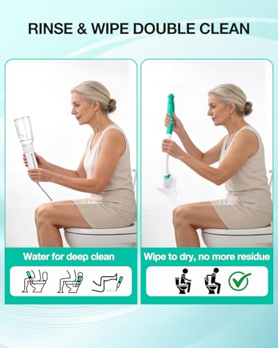 Portable Bidet Toilet Aid Wiper Tool Set for Travel - 400ML Bottle - 800mAh - 3 Pressure Modes - IPX7 Waterproof - Compact Design with Dust Bag for Daily Cleaning & General Use (500ml)