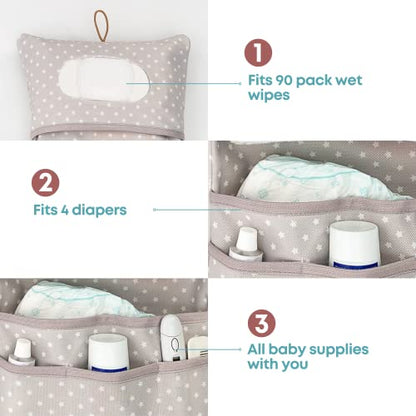 HAMUR Baby Diaper Bag Organizer – Compact & Foldable Stroller Pouch for Newborn Essentials | Travel-Friendly | Fits Boys & Girls ( Fox) - color: Fox