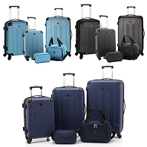 Travelers Club Chicago Hardside Expandable Spinner Luggages, Navy Blue, 5 Piece Set, TCL-77995-410 - color: Navy Blue, size: 5 Piece Set