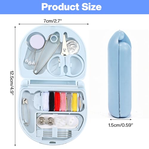 Jxiwfvl 2PCS Mini Sewing Kit Travel Sewing Kit with Scissors, Travel Emergency Portable Repair Kits DIY Supplies Beginner Friendly with Scissors, Threads, Needles