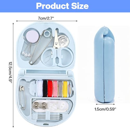 Jxiwfvl 2PCS Mini Sewing Kit Travel Sewing Kit with Scissors, Travel Emergency Portable Repair Kits DIY Supplies Beginner Friendly with Scissors, Threads, Needles