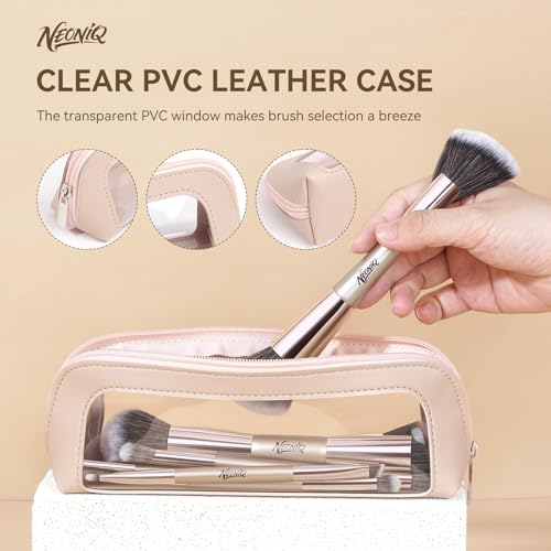 10 PCS Travel Makeup Brush Set With Bag, Makeup Brushes, Double-End Multi-functional Brushes for Foundation Powder Blush Eyeliner Eyeshadows, Professional Face Brush Set（Champagne Gold） - color: 10Pcs-Champagne Gold