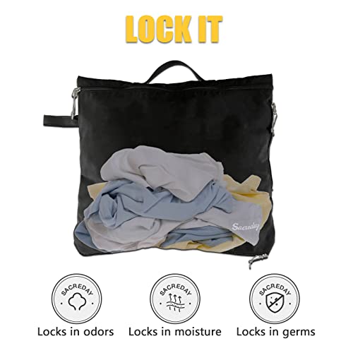 Dirty Laundry Bag for Traveling-Mesh Laundry Bags XL Travel Gym Healthcare Workers Laundry Sports Fitness Swimwear Camping Portable Wash Bag XL (Black) - size: XL