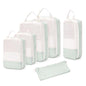 Narwey 6 Set Compression Packing Cubes for Travel Women Men, Travel Cubes for Carry On Suitcase, Durable Compression Luggage Organizer Bags - color: ZY-Mint Green Stripe