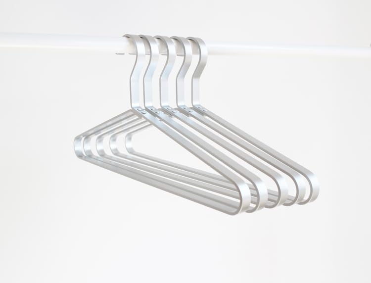 Premium Matte Silvery Aluminum Coat Hangers 90 Piece Set, 16.5” Extra Smooth & Durable Metal Shirt Dress Hanger,Aluminum Alloy Hanger,Clothing Support,Clothing Hang - style: Silver Thick Hanger（90）