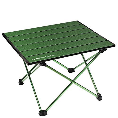 ROCK CLOUD Portable Camping Table Ultralight Aluminum Folding Beach Table Camp for Camping Hiking Backpacking Outdoor Picnic, Green - color: Green, size: Small
