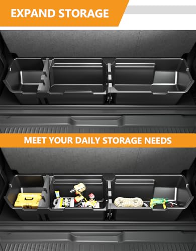 KINGGERI Under Seat Storage Boxes - Compatible with 2006-2025 Honda Ridgeline Crew Cab, Heavy Duty Upgraded Rear Under Back Seat Storage Truck Cargo Black Tool Box Organizer - size: Compatible with 2006-2025 Honda Ridgeline