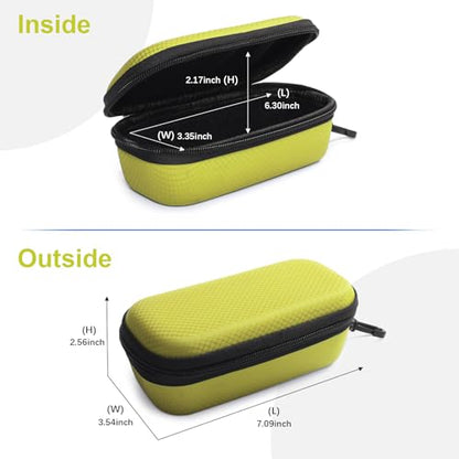 Bukere Double Eyeglasses Case with Adjustable Slots, EVA Hard-shell Travel Dual Glasses Sunglasses Organizer for Men Women - color: Yellow