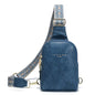 Haytijoe Small Anti Theft Crossbody Bag for Women Faux Leather Lightweight Sling Bags RFID Blocking Fanny Pack for Travel - color: Blue Navy