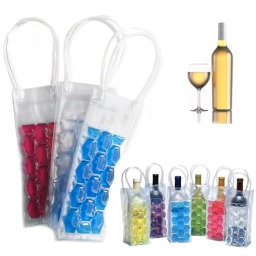 Green Wine Bag Set 2: Ice Wine Bottle Chiller Cooler and Refrigerator for Red, White, Sparkling or Champagne - style: Green Wine Bag