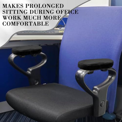 Threlaco 2 Pcs Office Chair Armrest Pads Soft Foam Office Chair Arm Covers Fluffy Flannel Gaming Armchair Armrest Cushion for Elbows and Forearms Support Pressure Relief(Black) - color: Black