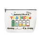 Teacher Appreciation Makeup Bag Gifts Math Pe Teacher Back to School Gifts for Women Female Travel Toiletry Bag Teachers Canvas Storage Bags Gift Dancer Teachers Christmas Thank You Gift - color: Battery Teacher