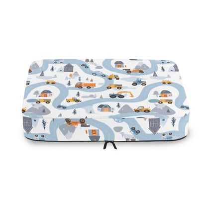 Blue Road Vehicle Compression Packing Cubes for Travel Luggage Suitcase Packing Organizers Bags Carry On Lightweight 4 Set