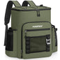 Hulongo Cooler Backpack, 30L Insulated Leakproof Soft Cooler Bag for 52 Cans, Lightweight Backpack for Beach, Picnic, Camping, Hiking, Fishing and Travel - color: Army Green
