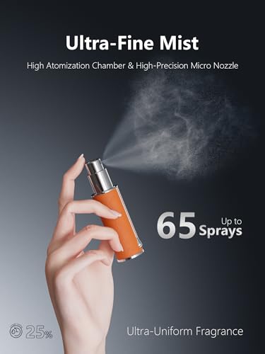 Travalo AQUA Refillable Perfume Atomizer, 5ml Travel Perfume Bottle with Easy Bottom Refill, Leak-Proof Mini Cologne Sprayer, TSA-Approved Pocket Fragrance Spray for Women & Men,1 Piece (Orange) - color: ORANGE
