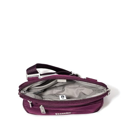 Baggallini Securtex Anti-Theft Crossbody - color: Mulberry