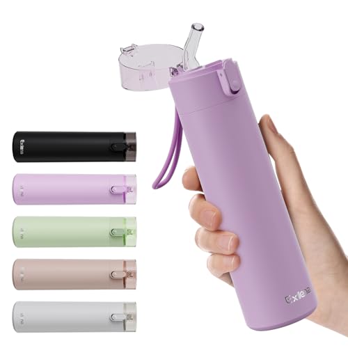 9oz Small Water Bottles with Straw, Mini Water Bottle with One-Hand Open Design, Leak-Proof Locking Lid for Hot&Cold Drinks, Small Travel Water Bottle - 100% Leakproof for School, Travel...(Lilac) - color: Lilac, size: 9.1 Ounces