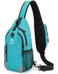 Sling Backpack for Women & Men, Crossbody Travel Bag with Water Bottle Holders, 17 Pockets, Quick-Access Phone Pocket, Hidden Security Pocket, Fits 11" Tablet, for Daily Carry, Travel, Theme Parks - color: D-teal