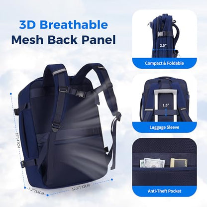 ECOHUB 19" Travel Backpack for Men Women 19x7.1x12.6 Spirit Airlines Personal Item Bag Backpack with Wet Compartment,Blue - color: Blue