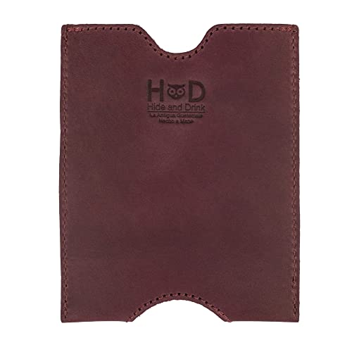 Hide & Drink, Travel Passport Pocket Sleeve Handmade from Full Grain Leather - Sangria - color: Sangria