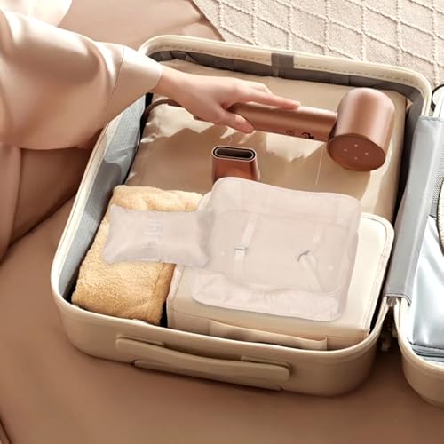 Alipis 7pcs Waterproof Travel Packing Cubes Set for Women Large Capacity Suitcase Organizer Bags Beige Compression Travel Accessories for Luggage and Backpack