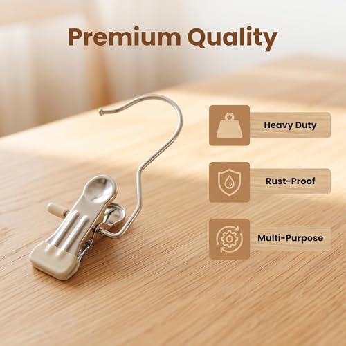 Boot Hangers Clips, 30 Pack Heavy Duty Hanging Clips, Laundry Hooks with Clips, Clothes Pins Closet Organizer Clamps, Bulk Hanger Clips for Pants, Socks, Handbags, Travel