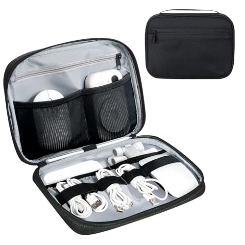 Lcsmaokin Electronics Organizer Bag, Portable Cable Organizer Case Travel Electronic Accessories Storage Case - Travel storage bag for Cables, Chargers, Phone, SD Cards - Black - color: B1-Black, size: Single Layer