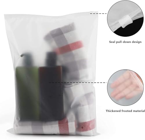 Plastic Bags for Clothes, 100pcs 14x20 Picture Frame 3 Mil Thick Poly Mailing Bags, Large Ziplock Storage With Zipper, Clear for Small Business, Pillow Case - size: 14x20"