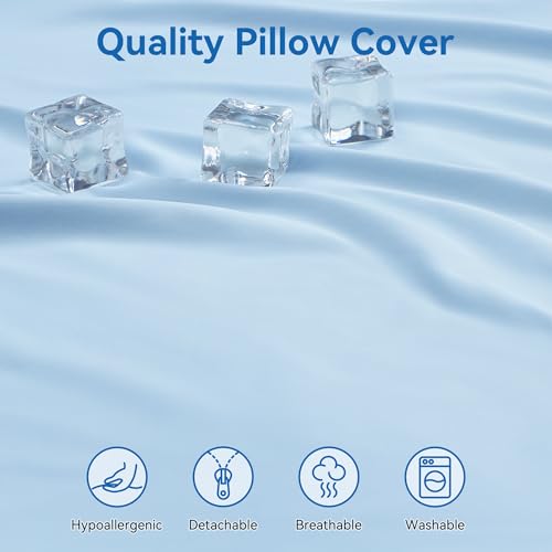 AM AEROMAX Travel Contour Memory Foam Pillow, Cervical Pillow for Neck Pain Relief, Neck Orthopedic Sleeping Pillows for Side, Back and Stomach Sleepers. - color: Blue, size: Travel Size