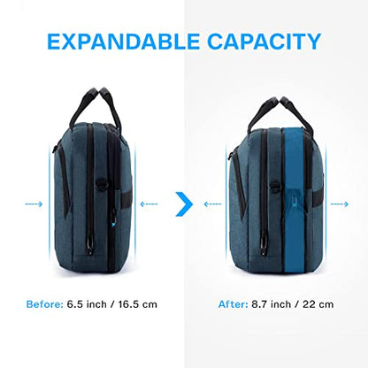 BAGSMART 17.3 Inch Laptop Bag, Expandable Computer Briefcase Men Women,Laptop Shoulder Bag,Work Bag Business Travel Office, Dark Blue - color: Dark Blue-17.3 Inch
