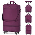 Hanke Suitcases with Wheels Expandable Foldable Luggage Bag Suitcase Collapsible Rolling Travel Bag Duffel Bag for Men Women Lightweight Suitcases without Telescoping Handle, Purple - color: Purple Upgrade Version