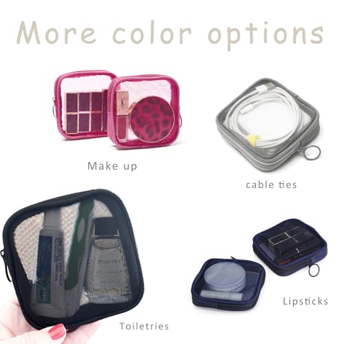 Patu Mesh Travel Toiletry Bag, Transparent Standing Pouch, Portable Shaving Washing Kits Organizer, Personal Care Trip Case, Pack of 2 (Size S), Black - size: Small (Pack of 2)