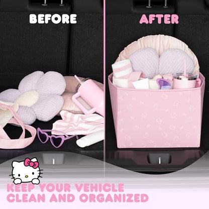 Sanrio Hello Kitty Car Trunk Organizer, Steering Wheel Cover, Air Freshener & Refill – Cute, Collapsible, Heavy-Duty Storage & Car Accessories for Groceries, Tools, Travel – 12.5"L x 12.5"W x 9"H - style: Pack Hello Kitty