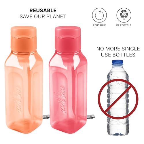 MILTON Travel Water Bottle – 1Pcs Reusable Sports Bottle with Easy Open Close Lid and Leakproof Neck – Food Grade Plastic Water Bottles for Adults and Kids, School, Gym - color: Green