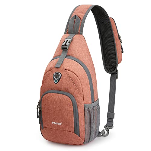 G4Free RFID Sling Bag Crossbody Backpack Small Chest Shoulder Bag Hiking Outdoor - color: Light Orange