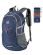WATERFLY Lightweight Packable Hiking Backpack: 30L Foldable Travel Daypack Ultralight Camping Day Pack for Woman Man Dark Blue - color: Dark Blue