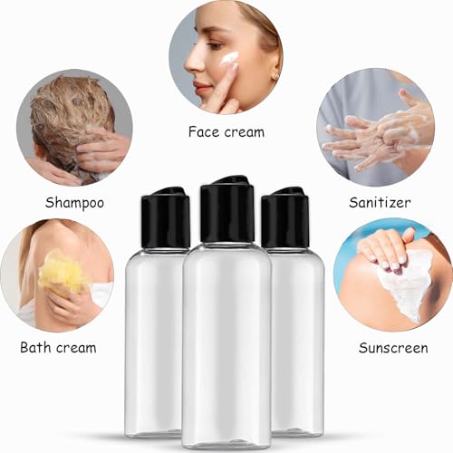 10 Pack Leakproof 3.4 Oz Travel Bottles - Refillable Empty Plastic Cosmetic Containers for Toiletries Shampoo Lotions Cream