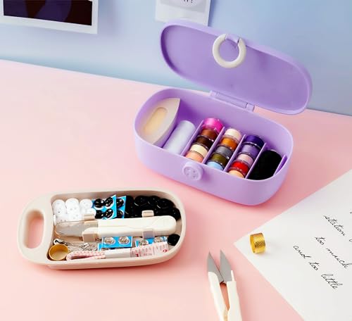 FKOG Sewing Kit, 135 Pcs Family Sewing Project Kit Travel Sewing Supplies Repair Kit Sewing Thread Accessories DIY Sewing Supplies Organizer (PP Sewing kit) - style: PP sewing kit
