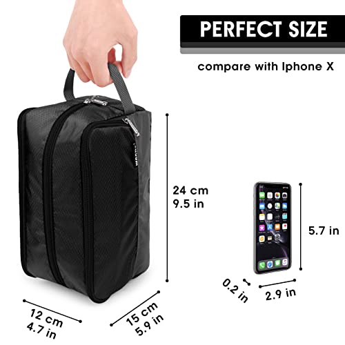 Toiletry Bag for Men Hanging Dopp Kit Water Resistant Shaving Bag Small Toiletry Bag for Traveling(Black) - color: Black