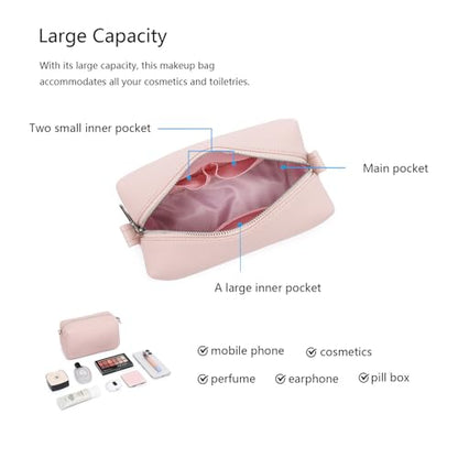 PU leather Organizer Bag Lightweight Cosmetic Bag with Ring Clasp Perfect Travel Makeup Bag for Women (Charming/PU) - color: Charming/PU