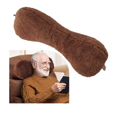Couch Neck Pillows Adjustable Cotton Headrest Pillows for Recliner Chairs, Pain Relief Neck Support Pillow for Travel Home Sofa Armchair with Zipper Cover(Dark Brown) - color: Dark Brown